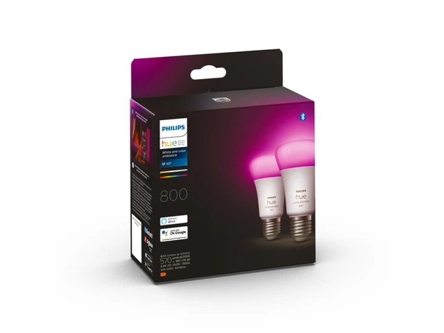Hue E27 normal dimbar 9W 2pk. Color og White Ambiance