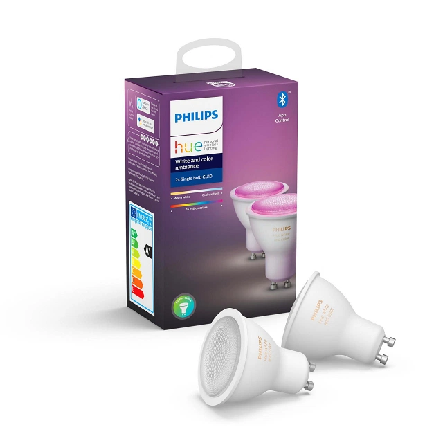 Hue GU10 2 pk. dimbar 4,3W Color og White Ambiance