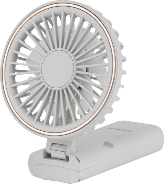 Vifte Mini oppladbar 19cm beige