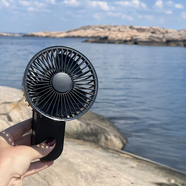 Vifte med klype oppladbar sort