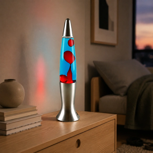 Lavalampe bordlampe blå 1