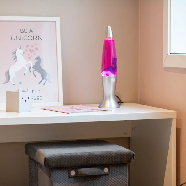 Lavalampe bordlampe rosa