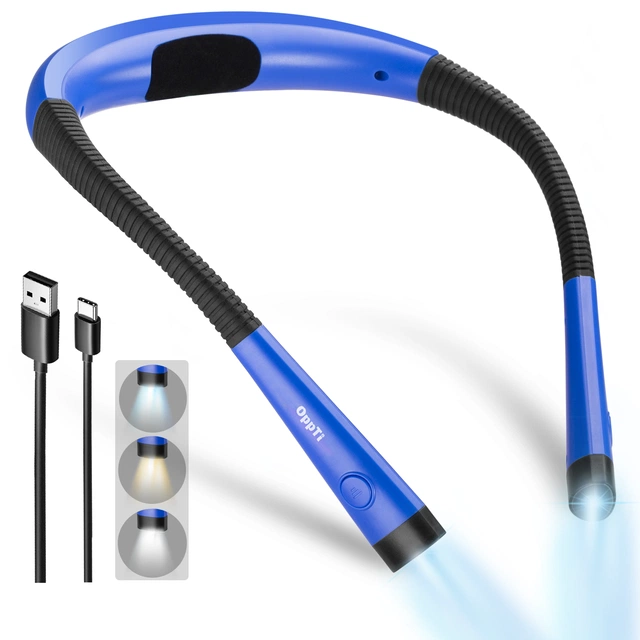 Neck Light LED oppladbar leselampe blå