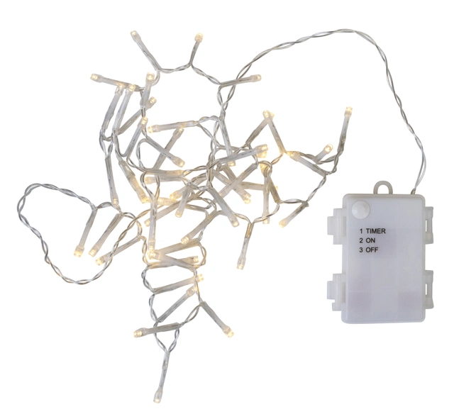 Lyslenke LED batteridrevet 50lys IP44 1m 2500K 2